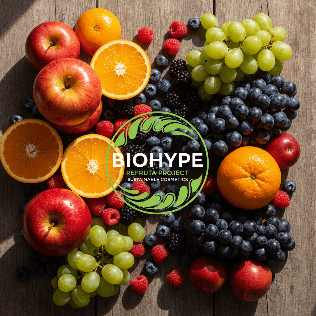 Frutas frescas e coloridas organizadas em superfícies de madeira natural